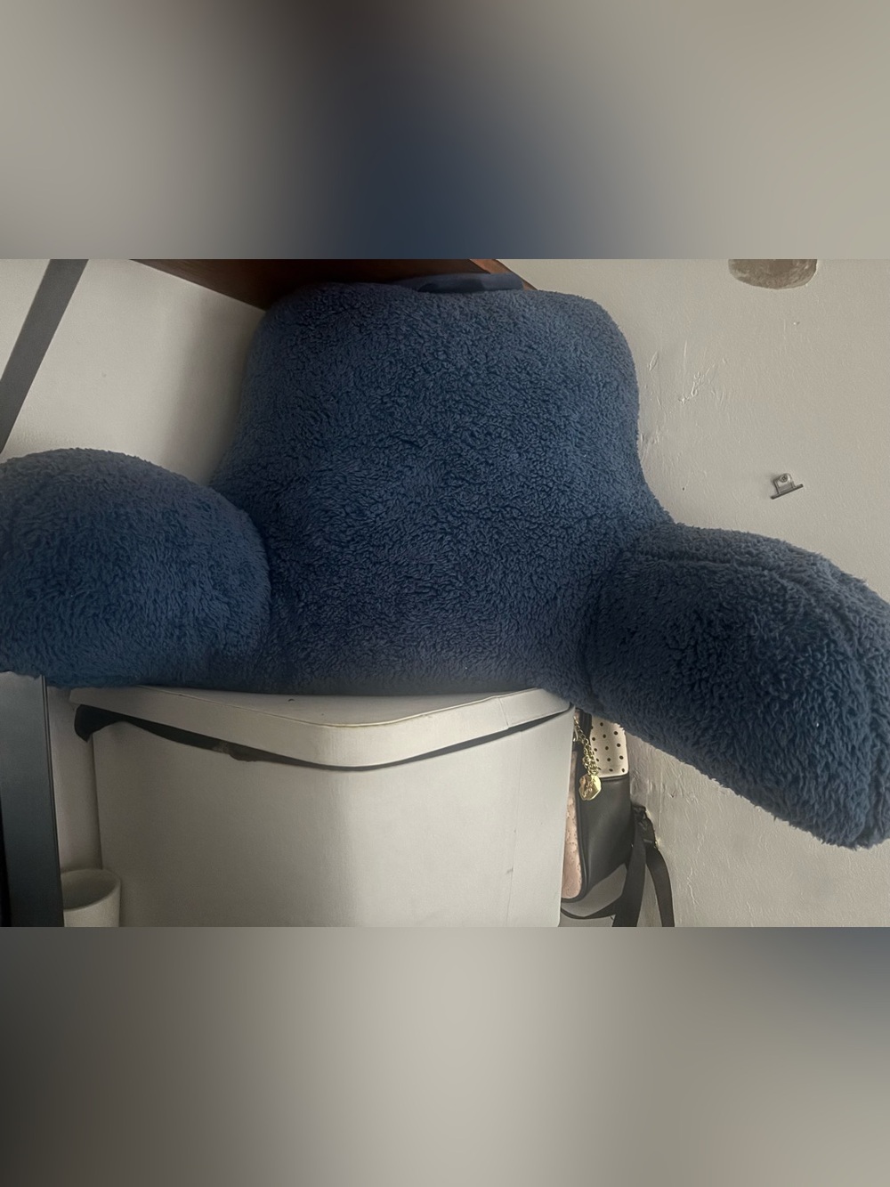 Room Essentials Plush Navy Blue Armrest/Reading Pillow